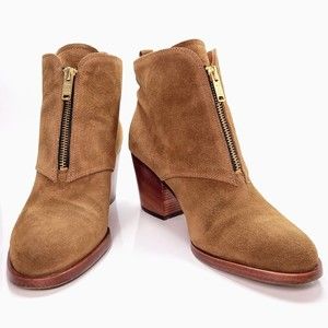 MARC by Marc Jacobs Zip Front Ankle Boot Brown Suede Bootie Womens EU 38 / US 8